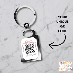 QR Code Keychain, Personalized Custom Keyring, Business Marketing Gift, Metal Keychain for Music,Payment Links, Social Media, or Websites