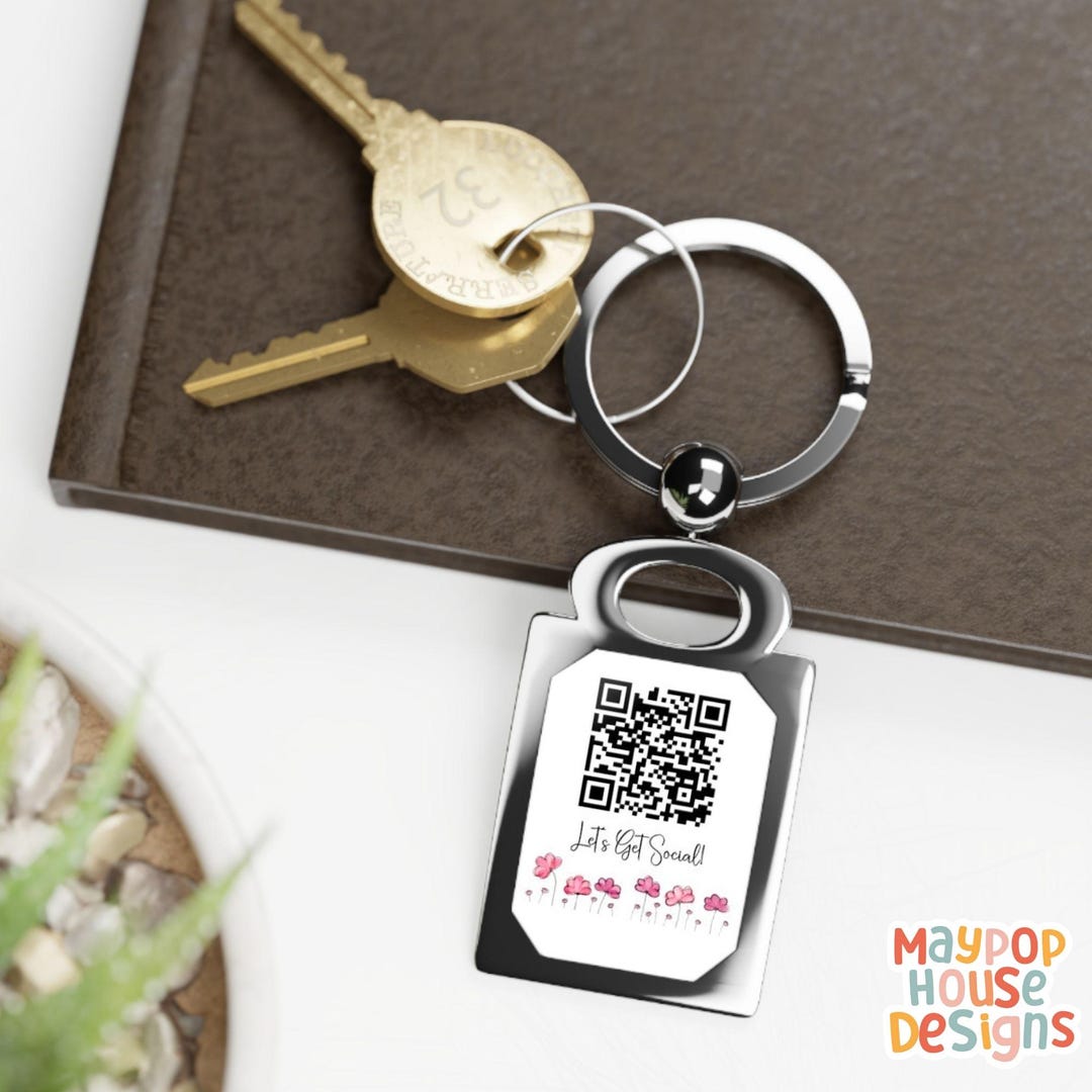 QR Code Keychain, Personalized Custom Keyring, Business Marketing Gift ...