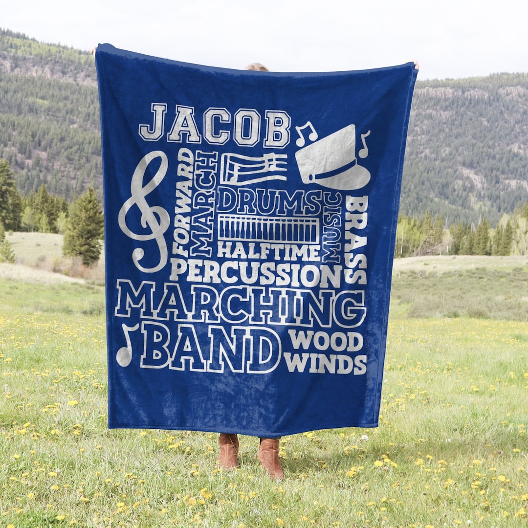Personalized Marching Band Blanket, Band Mom Gift, High School Band