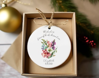 August Personalized Birth Flower Christmas Ornament, August Birth Month Flower Gift, Gladiolus Ornament, August Birthday Gift