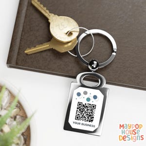QR Code Keychain, Personalized Custom Keyring, Business Marketing Gift, Metal Keychain for Music,Payment Links, Social Media, or Websites