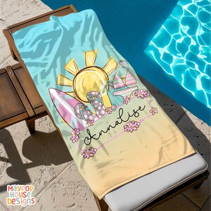 Personalized Beach Towel Gift for Tween, Kids Name Beach Towel, Kids Summer Beach Towel, Customized Pool Towel Birthday Gift for Tween Girl