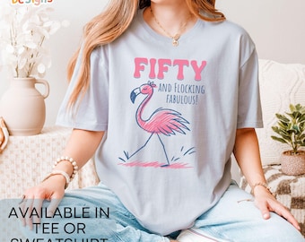 50th Birthday T-Shirt for Women, 50 and Fabulous, 50 Birthday Shirt, T-Shirt for 50th Birthday Party, Happy Fiftieth Birthday