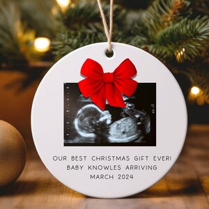 Baby Ultrasound Ornament, Pregnancy Announcement Ornament, New Baby Ultrasound Ornament, Gift for Grandparent, Babys First Christmas