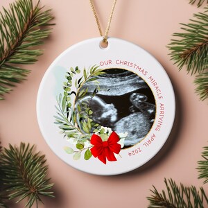 Baby Ultrasound Ornament, Custom Pregnancy Announcement Ornament, New Baby Ultrasound Ornament, Gift for Grandparent, Babys First Christmas