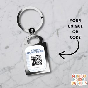 QR Code Keychain, Personalized Custom Keyring, Business Marketing Gift, Metal Keychain for Music,Payment Links, Social Media, or Websites