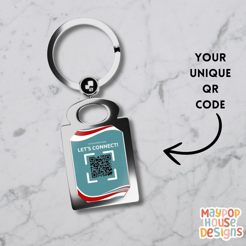 QR Code Keychain, Personalized Custom Keyring, Business Marketing Gift ...