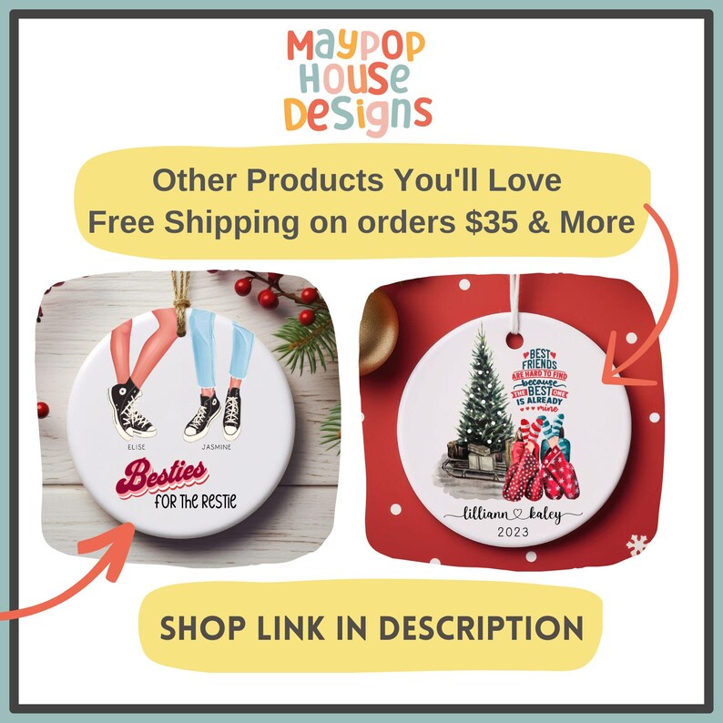 Funny Best Friend Sister Christmas Gift, Bestie Ornament 2024, Best