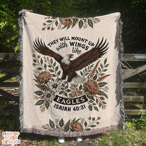 Christian Blanket Gift for Her, Bible Verse Woven Blanket, Inspirational Gift for Women, Faith-Based Throw Blanket