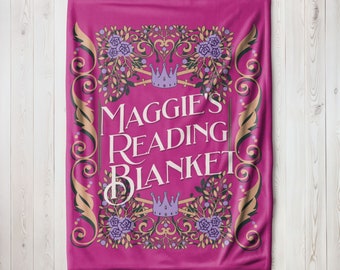 Personalized Book Lover Reading Blanket, Custom Book Nerd Throw, Book Blanket, Classic Books Blanket, Gift for Reader, Unique Bookworm Gift