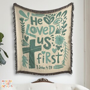 Christian Blanket Gift for Her, Bible Verse Woven Blanket, Inspirational Gift for Women, Faith-Based Throw Blanket