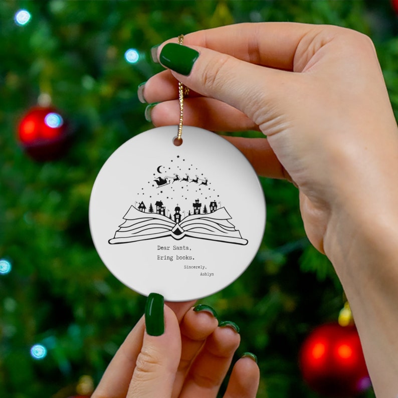 Personalized Book Christmas Ornament, Book Lovers Gift, Librarian ...