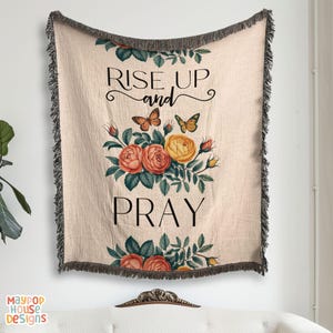 Christian Blanket Gift for Her, Bible Verse Woven Blanket, Inspirational Gift for Women, Faith-Based Throw Blanket