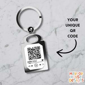 Scannable Song Keychain Personalized Music Code Keyring Custom Gift for Music Lovers Anniversary Valentine&#39;s Day Gift Keychain Keepsake