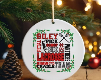 Personalized Female Lacrosse Ornament, Custom Lacrosse Christmas Ornament, Christmas Gift For Lacrosse Lovers, Lacrosse Player Gift