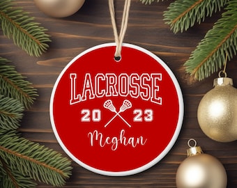 Personalized Lacrosse Ornament, Lacrosse Christmas Ornament, Christmas Gift For Lacrosse Lovers, Lacrosse Player Gift, Lacrosse Mom