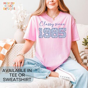 40th Birthday T-Shirt for Women, 40 and Fabulous, 40 Birthday Shirt, T-Shirt for 40th Birthday Party, Happy Fortieth Birthday Gift, 1985