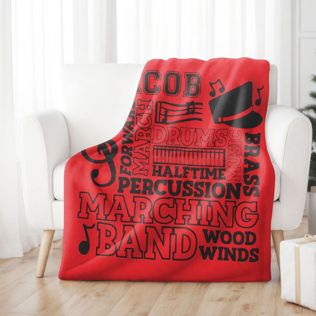 Personalized Marching Band Blanket, Band Mom Gift, High School Band