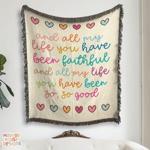 Christian Blanket Gift for Her, Bible Verse Woven Blanket, Inspirational Gift for Women, Faith-Based Throw Blanket