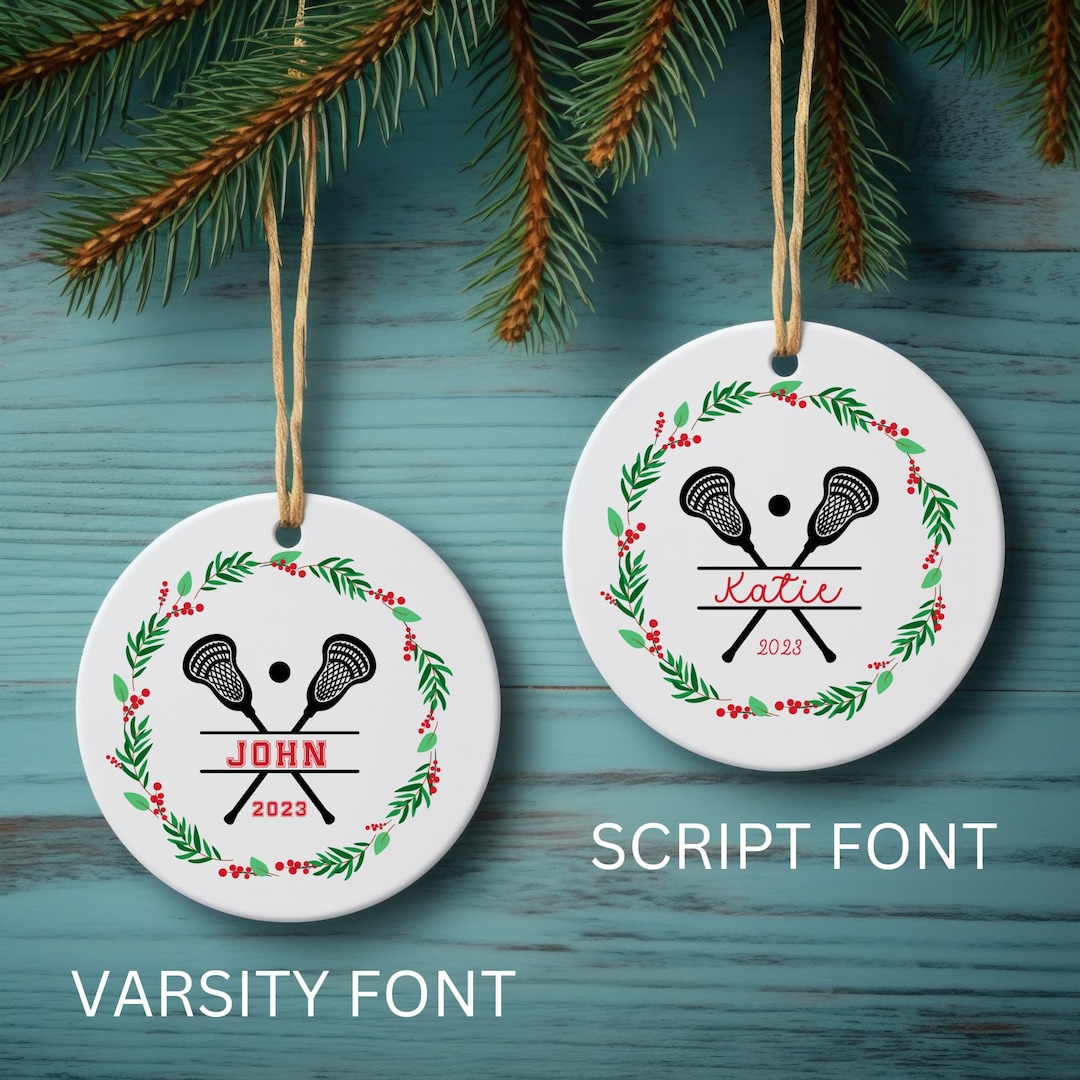 Personalized Lacrosse Ornament, Lacrosse Christmas Ornament, Christmas Gift for Lacrosse Lovers