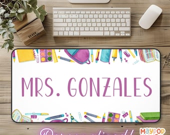 Cute Desk Mat for Teachers, Extra Large Deskmat Teacher Gift, Teacher Mouse Pad for Back to School, Personalized Teacher Gift