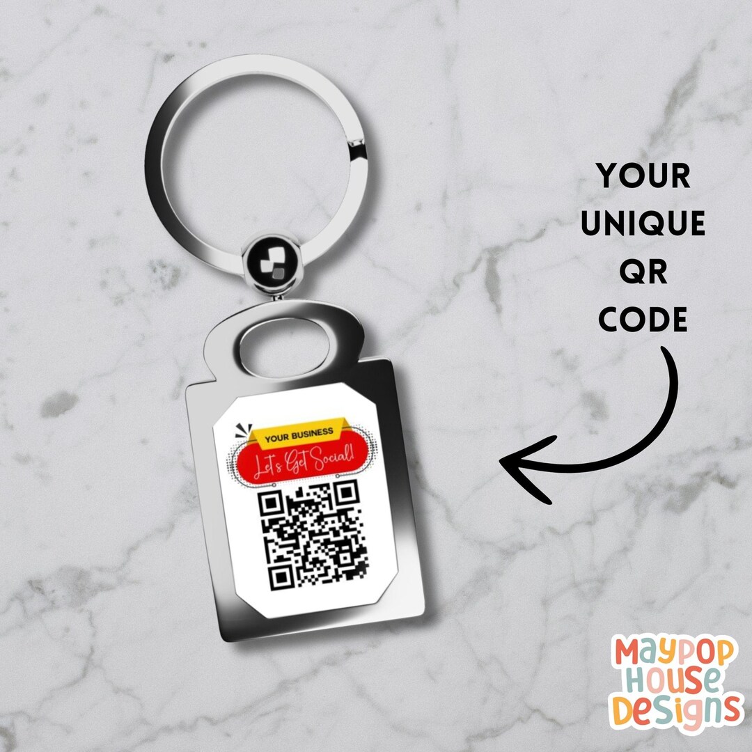QR Code Keychain, Personalized Custom Keyring, Business Marketing Gift ...
