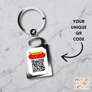 QR Code Keychain, Personalized Custom Keyring, Business Marketing Gift, Metal Keychain for Music,Payment Links, Social Media, or Websites