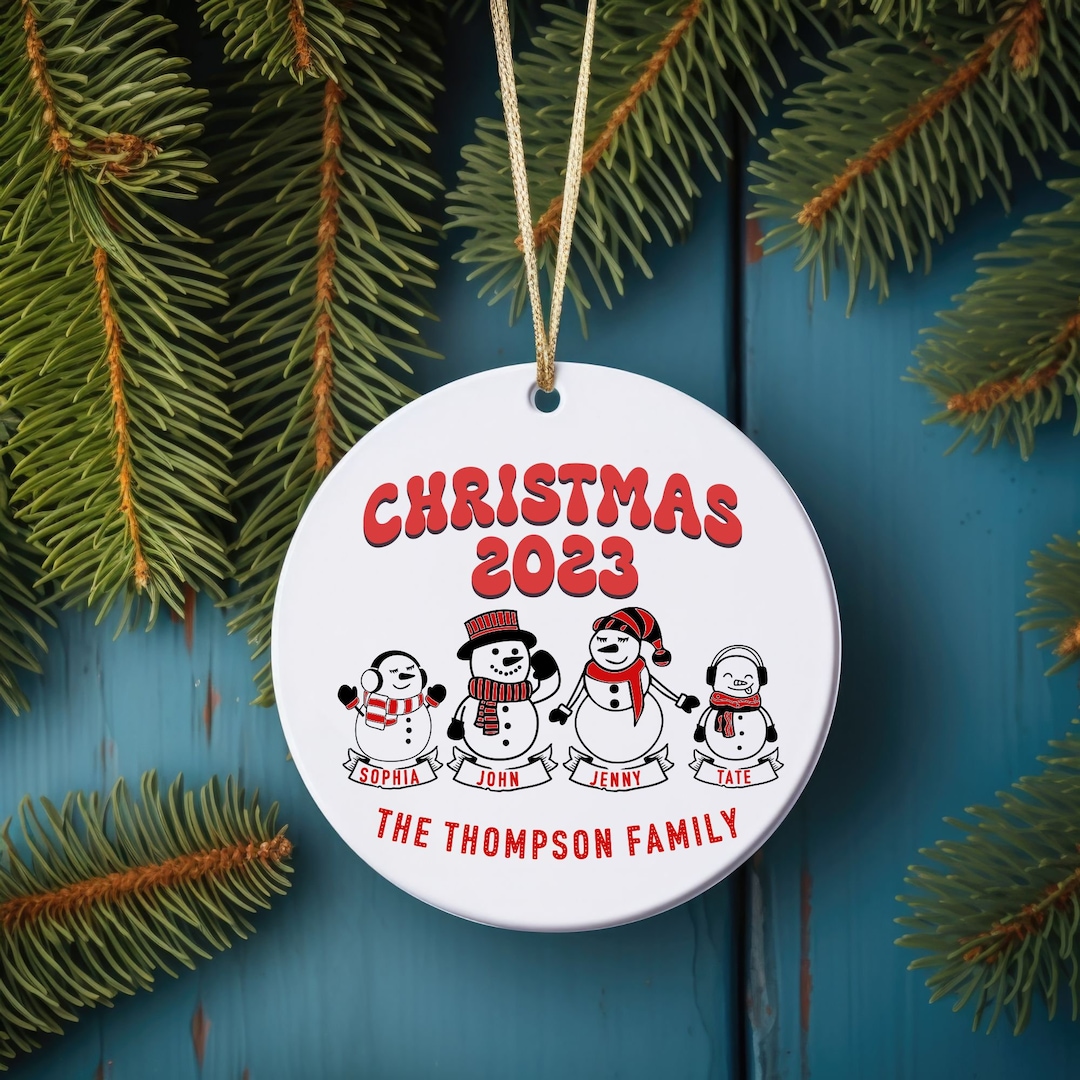 Personalized Family Christmas Ornaments Family of Four Etsy