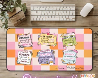 Cute Desk Mat for Teachers, Extra Large Deskmat Teacher Gift, Teacher Mouse Pad for Back to School, Personalized Teacher Gift