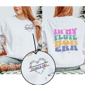 Personalized Flute Mom Sweatshirt, High School Marching Band Mom, Band Mom Crewneck, Comfort Colors, Senior Band Mom, Woodwinds Mama
