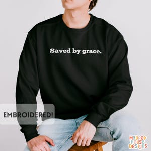 Christian Embroidered Sweatshirt, Jesus Sweatshirt, Faith Crewneck, Neutral Christian Sweater, Bible Verse Sweatshirt, Gift for Women & Men