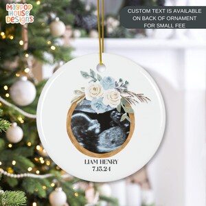 Baby Ultrasound Ornament, Custom Pregnancy Announcement Ornament, New Baby Ultrasound Ornament, Gift for Grandparent, Babys First Christmas