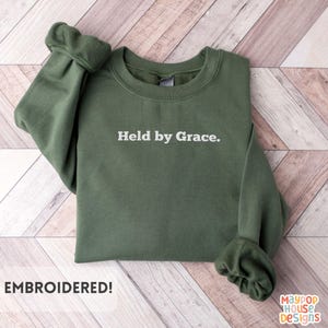 Christian Embroidered Sweatshirt, Jesus Sweatshirt, Faith Crewneck, Neutral Christian Sweater, Bible Verse Sweatshirt, Gift for Women & Men