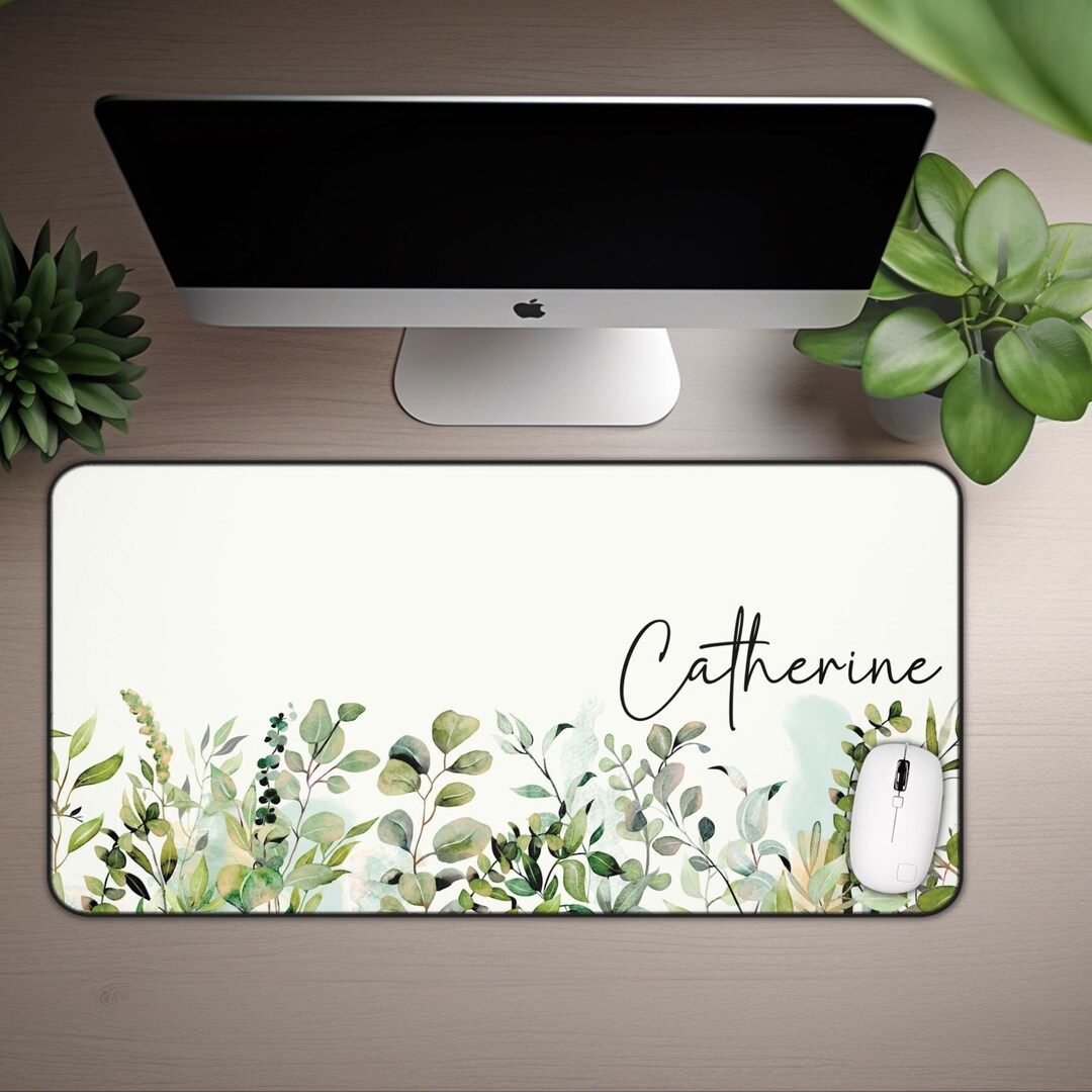 Personalized Extra Large Floral Desk Mat, Cute Flower Desk Pad, Custom ...