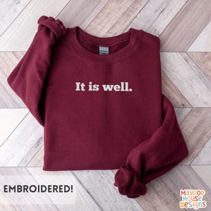 Christian Embroidered Sweatshirt, Jesus Sweatshirt, Faith Crewneck, Neutral Christian Sweater, Bible Verse Sweatshirt, Gift for Women & Men