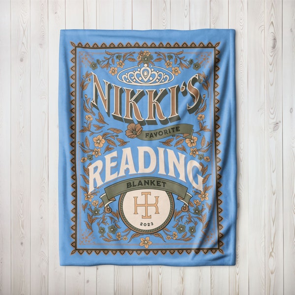 Personalized Book Lover Reading Blanket, Custom Book Nerd Throw, Book Blanket, Classic Books Blanket, Gift for Reader, Unique Bookworm Gift