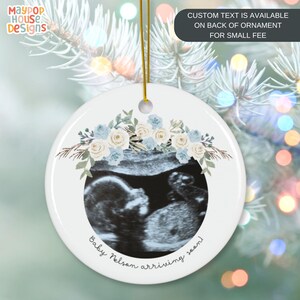 Baby Ultrasound Ornament, Custom Pregnancy Announcement Ornament, New Baby Ultrasound Ornament, Gift for Grandparent, Babys First Christmas