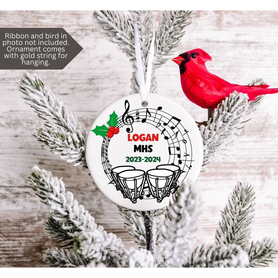Personalized Marching Band Christmas Ornament, Timpani Player Ornament