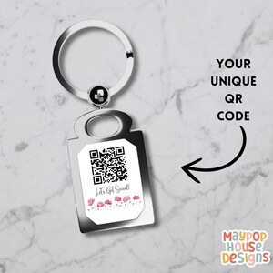 QR Code Keychain, Personalized Custom Keyring, Business Marketing Gift, Metal Keychain for Music,Payment Links, Social Media, or Websites