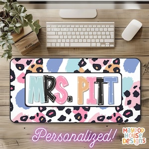 Cute Desk Mat for Teachers, Extra Large Deskmat Teacher Gift, Teacher Mouse Pad for Back to School, Personalized Teacher Gift
