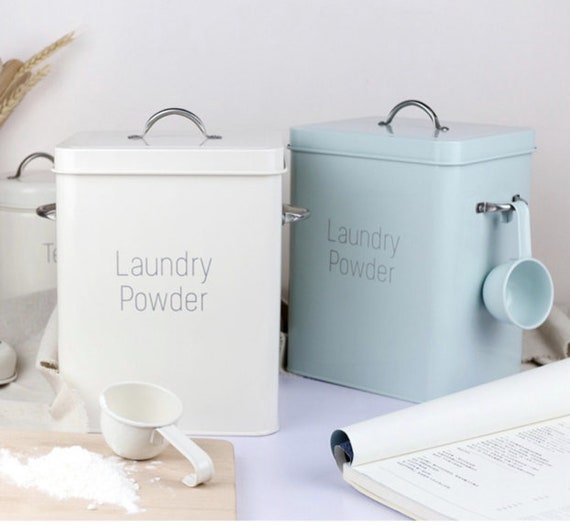 Laundry Powder Tin Laundry Detergent Storage Laundry Powder | Etsy