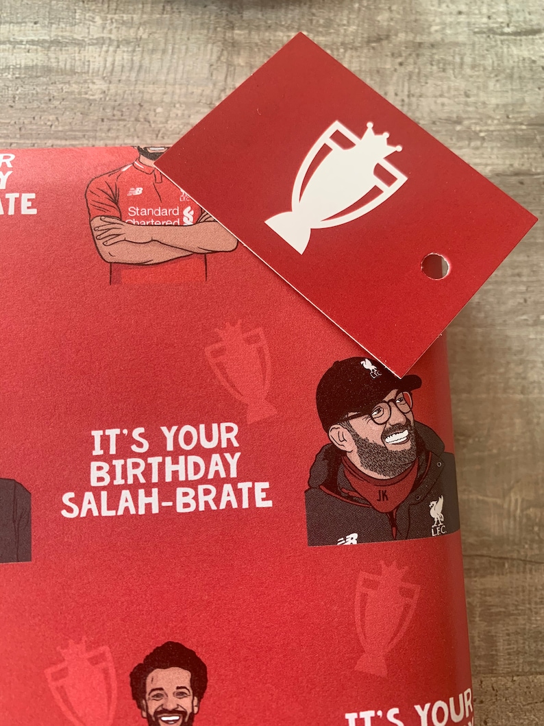 Liverpool Mo Salah & Klopp Birthday Wrapping Paper Etsy
