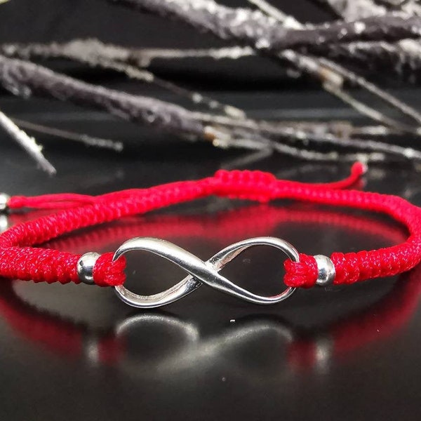 Pulsera de plata Infinity love, Pulsera de amor de amistad de parejas, regalo del día de la madre, pulsera de parejas de amor a distancia