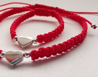 Passender Mommy & Me Herz Schmuck, Mutter / Vater Tochter / Sohn Armband-Set, Kabbalah passendes Geschenk, Eltern-Kind-Liebe und Freundschaft