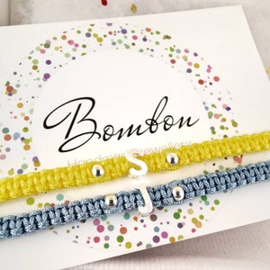 Bracelet bébé personnalisé, bracelet initial argenté, cadeau bracelet bébé ficelle rouge kabbale, baby shower pour baptême fête des mères, idée cadeau image 9