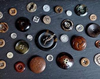 Boutons bibelots pour cabinet d'apothicaire, boutons vintage en résine, ambre et verre transparent pour l'assemblage et les journaux indésirables