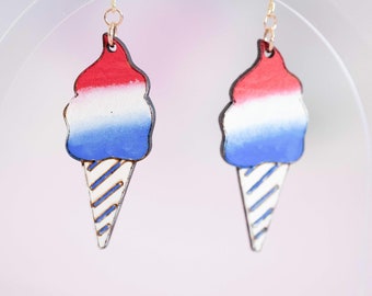 Fourth of July Cotton Candy SVG Earrings for Laser Cutters