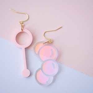 Whimsical Bubble Wand Spring Earring SVG for laser cutters image 3