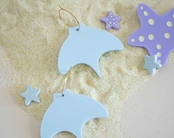 Boucles d’oreilles Manta Ray Sea Creature SVG pour découpeurs laser