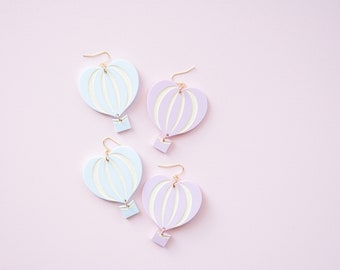 Heart Hot Air Balloon Laser Cut Earring File For Valentine's Day